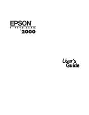 Epson Stylus Scan 2000 User Manual