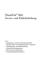 Lenovo ThinkPad R60e (German) Service and Troubleshooting Guide