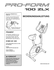 ProForm 100 Zlx Bike German Manual