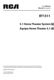 RCA RT1511 RT1511 Product Manual