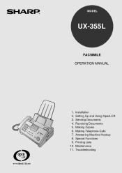Sharp UX 355L UX-355L Operation Manual