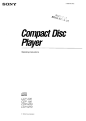 Sony CDP-390 Operating Instructions