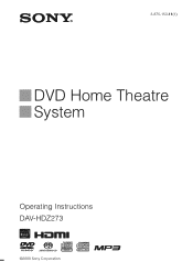 Sony DAV HDZ273 Operating Instructions