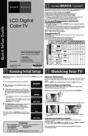 Sony KDL-32L504 Quick Setup Guide
