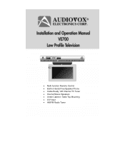 Audiovox VE700 Operation Manual