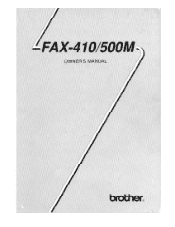 Brother International FAX-410 Users Manual - English