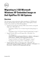 Dell OptiPlex FX160 Migrating to 2 GB Microsoft Windows XP Embedded Image Tech Sheet