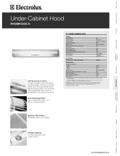 Electrolux RH36WC40GS Product Specifications Sheet (English)