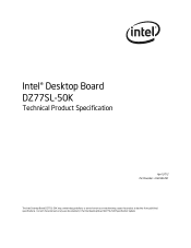 Intel DZ77SL-50K Technical Product Specification