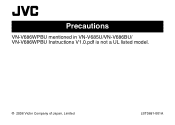 JVC VN-V686BU Precautions
