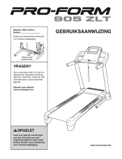 ProForm 905 Zlt Treadmill Dutch Manual