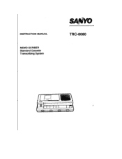 Sanyo TRC 8080 Installation Manual