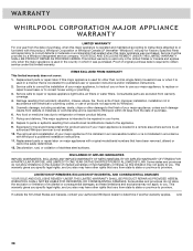 Whirlpool WRF990SLAM Warranty Information