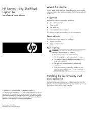 HP 10636 HP Server/Utility Shelf Rack Option Kit Installation Instructions