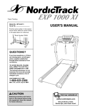 NordicTrack Exp1000xi English Manual