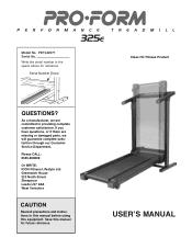 ProForm 325 Treadmill Uk Manual