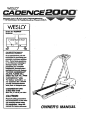 Weslo Cadence 2000 Owners Manual