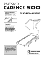 Weslo Cadence 500 Treadmill Dutch Manual