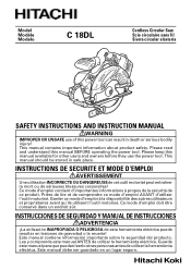 Hitachi C18DLP4 Instruction Manual