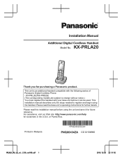 Panasonic KX-PRLA20 Installation Manual US
