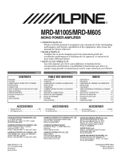 Alpine MRD-M605 User Manual