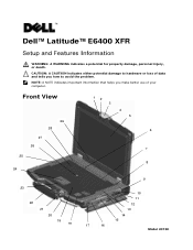 Dell Latitude E6400 XFR Setup and Features Information Tech Sheet