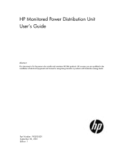 HP 22kVA 400 Volt IEC309 32A 3-Phase Input 12xC13/12xC19 HP Monitored Power Distribution Unit User Guide