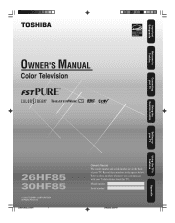 Toshiba 26HF85 User Manual