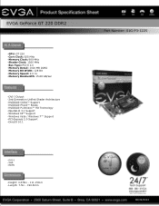 EVGA GeForce GT 220 DDR2 PDF Spec Sheet