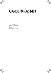 Gigabyte GA-Q67M-D2H-B3 Manual
