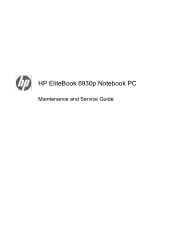 HP 6930p HP EliteBook 6930p Notebook PC - Maintenance and Service Guide