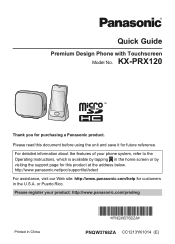 Panasonic KX-PRX120W KX-PRX120W Quick Setup Guide (English)