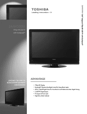 Toshiba 26AV500 Printable Spec Sheet