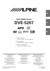 Alpine DVE-5207 Owners Manual