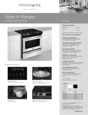 Frigidaire FGGS3045KB Product Specifications Sheet (English)
