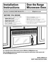 GE JVM1650CH Installation Instructions