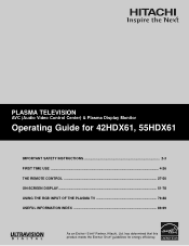 Hitachi 55HDX61 Owners Guide