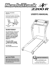 NordicTrack 2200r Treadmill English Manual