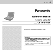 Panasonic CF-19PJRDX2M Reference Manual