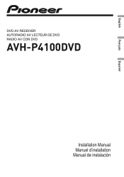 Pioneer AVH P4100DVD Installation Manual