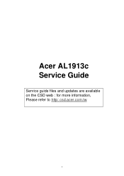 Acer AL1913 AL1913 LCD Monitor Service Guide