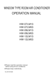 Haier HW-09LM13 User Manual
