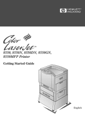 HP 8550 HP Color LaserJet 8550, 8550N, 8550DN, 8550GN, 8550MFP Printer - Getting Started Guide, C7096-90923