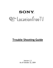 Sony LF-X1 Troubleshooting Guide v1.3