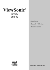 ViewSonic N2752w N2752W User Guide, English