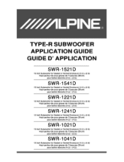 Alpine SWR-1241D User Manual