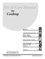 Frigidaire GLGC30S8EQ Use and Care Manual