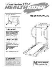 HealthRider Softstrider 225p Treadmill Uk Manual