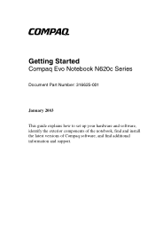 HP N620c Getting Started Guide: Compaq Evo Notebook 620c Series