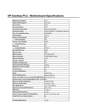 HP Pavilion a100 HP Pavilion Desktop PCs - (English) Motherboard Specifications (esc)